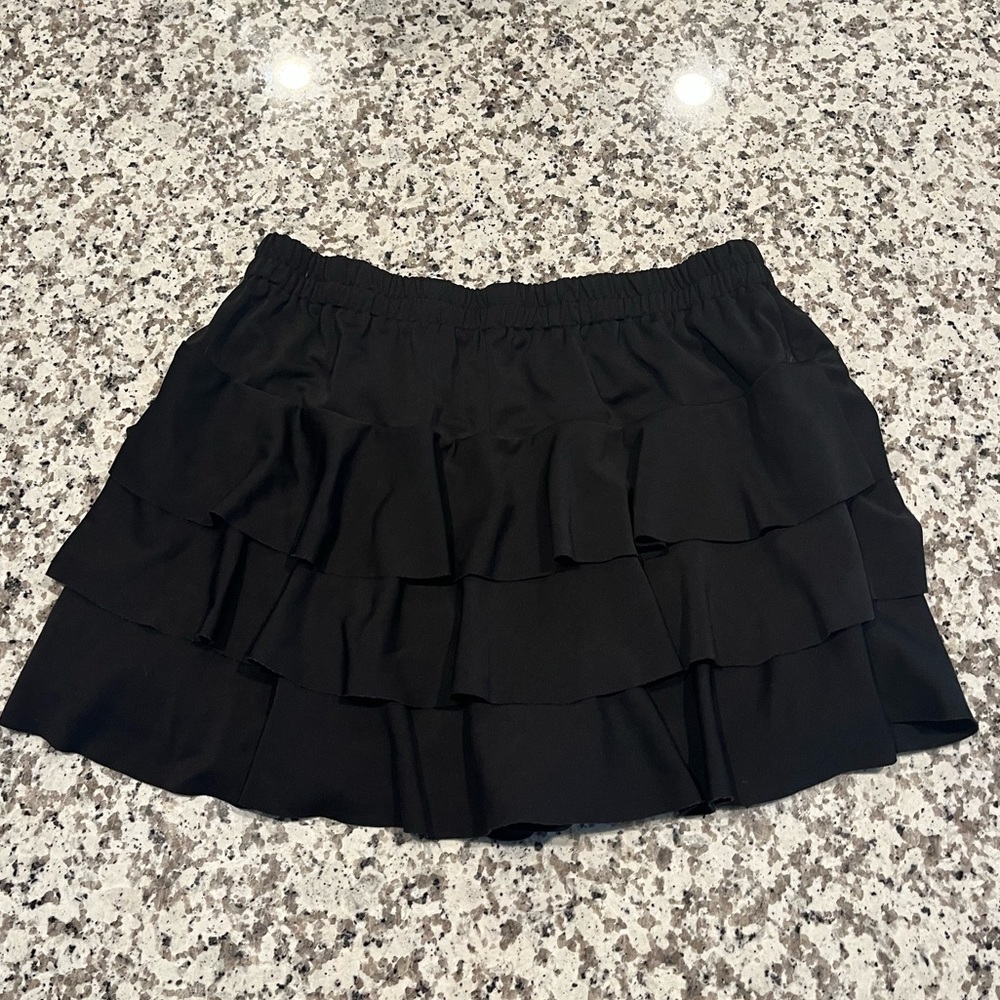 Black layered skirt with built in shorts. Skort!